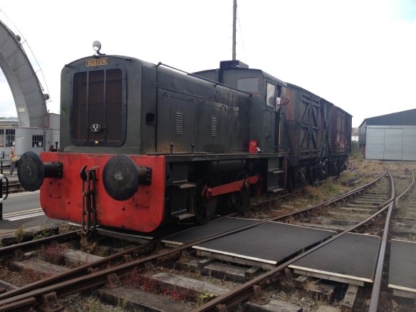 Shunting two vans off the inspection pit