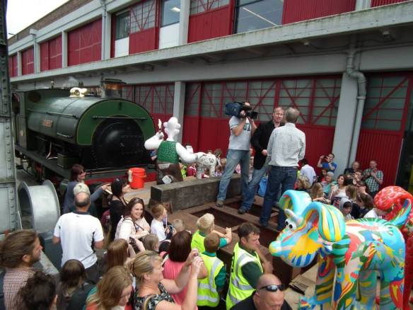 At the 'Gromits Unleashed' launch in 2013 with Aardman's Nick Park.