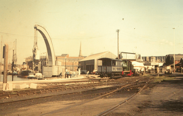 At the Wapping Wharf sidings, Fuel Co. compound to the right