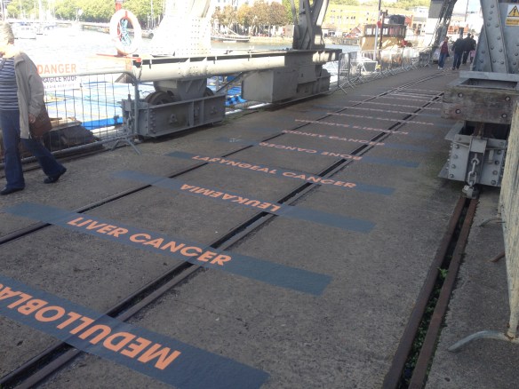 There was a march organised for Saturday evening to raise awareness for cancer on the dockside