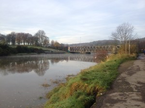 Ashton Avenue Bridge, with the morning mist rising off the New Cut, November 2014