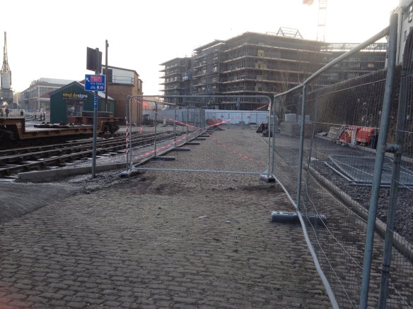 Stone setts kept with new parking bays to the right